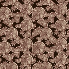 seamless pattern with fruits. Design for packaging, wallpaper, fabric and textile 