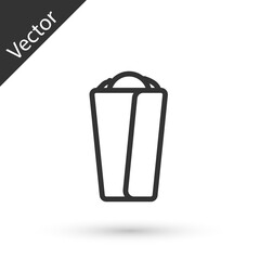 Grey line Burrito icon isolated on white background. Traditional mexican fast food. Vector.