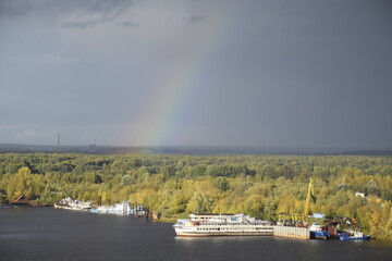 Naklejka na ściany i meble rainbow over the river