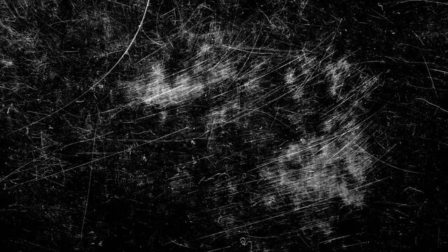 white scratches on a black background. The effect of old cinema. High quality FullHD footage