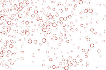 Red air Bubbles, oxygen, champagne crystal clear isolated on white background modern design. Vector illustration of EPS 10.