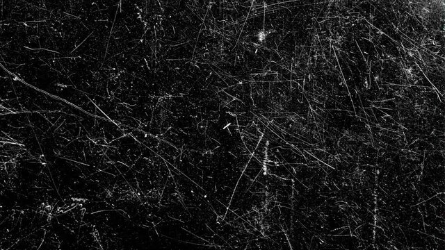 white scratches on a black background. The effect of old cinema. High quality FullHD footage