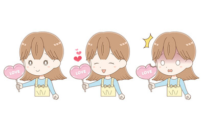 ルビーチョコレートを持った女の子