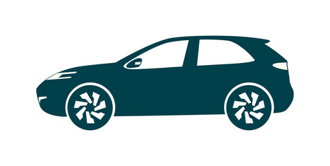 Car hatchback icon on white background isolated. Vector illustration.