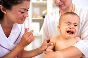 Baby crying after a vaccine
