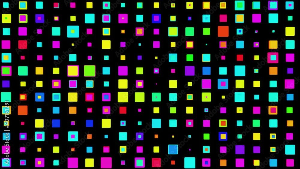 Poster simple geometric background with colorful plates on plane flashing like neon lights, looping smooth 