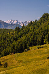 Petit paysage de vaccance et de montagne eneigée