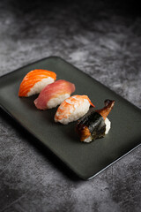 close up of sashimi sushi set