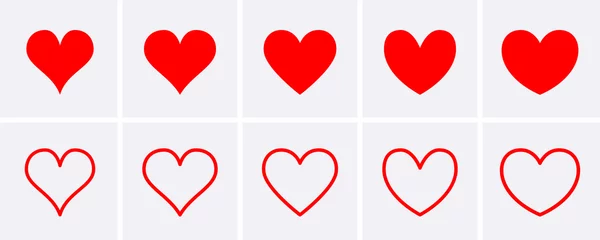 Foto op Plexiglas Red heart Icons set. © AnKudi