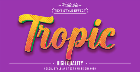 Editable text style effect - Tropic text style theme. © Rtn_Studio