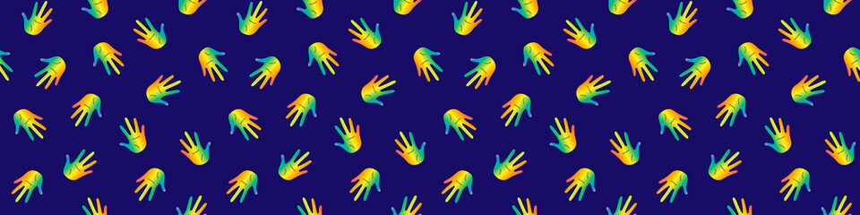 Fototapeta premium lgbt pattern seamless. lgbt web banner.Seamless pattern with rainbow handprints.Seamless pattern can be used for wallpaper, web page background, fabric, gift wrap,poster.LGBT community symbol pattern