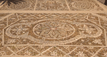 mosaic of small stones in the square