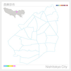 西東京市・Nishitōkyō-shi・白地図（東京都）