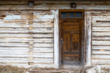old wooden door in house