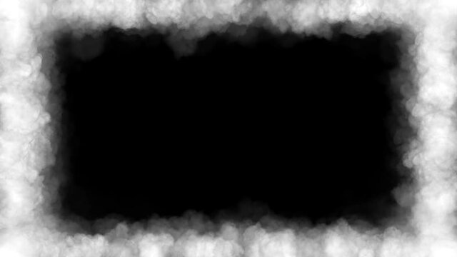 Waves smoke clouds forming border, elegant soft motion monochrome mask