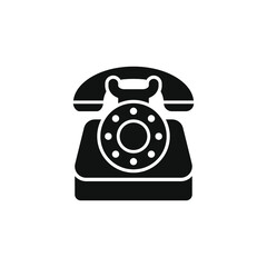 Telephone icon flat style isolated on white background. Vector illustration