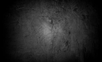Old wall texture cement dark black gray panorama background abstract grey color design are light with white gradient background.
