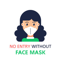 Please Ware A Face Mask, Flat Style Banner
