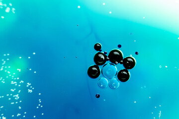 Black bubbles in water