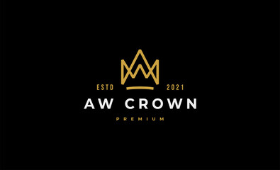 King Crown Logo Icon Design Vector Illustration - obrazy, fototapety, plakaty