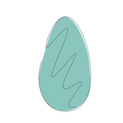 Easter egg line drawing, vector illustration