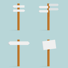 Directions sign street decoration object isolated on blue retro design flat vector illustration