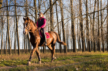 Girl riding a horse