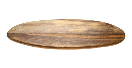New wooden board isolated on white. Cooking utensils