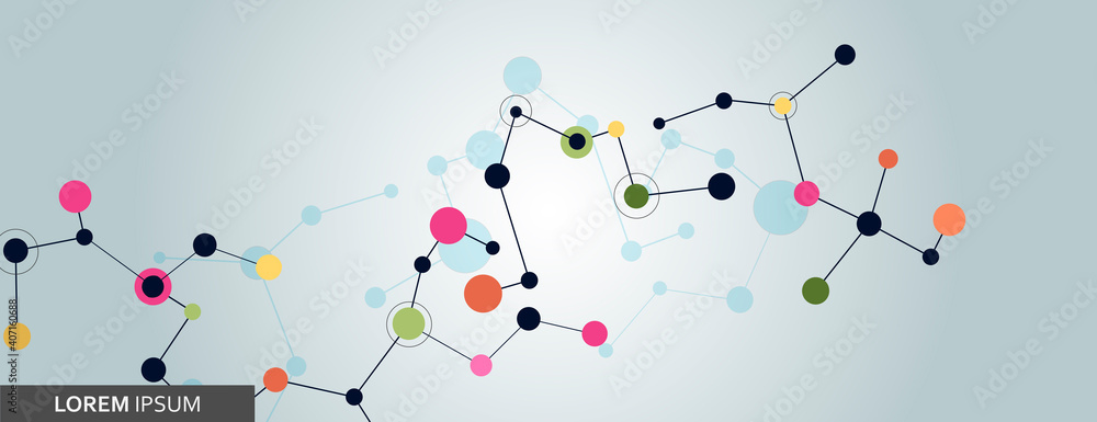 Poster flat connectivity elements for medical design. social media concept. digital modern communication. m