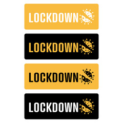Lockdown stamps. Coronavirus lockdown. Flat vector logo.