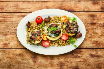 Italian polenta with champignon