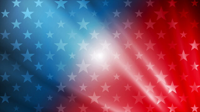 USA colors, stars and rays abstract background