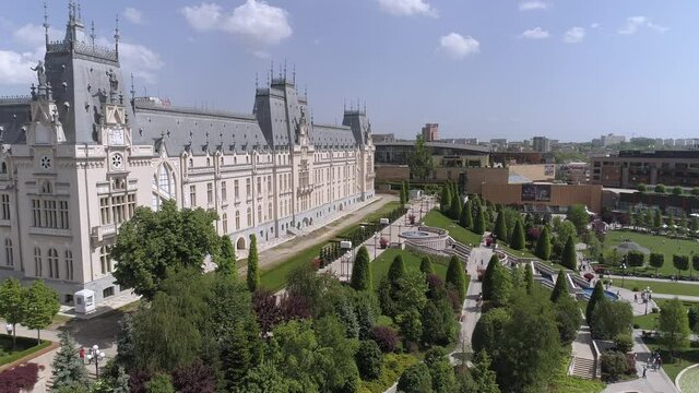 Aerial Footage of Iasi on a sunny day 