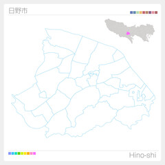 日野市・Hino-shi・白地図（東京都）