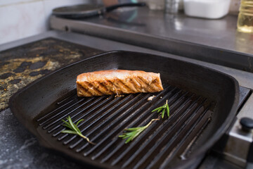Gluttonous delicious and healthy salmon fish