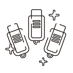 Computer Hardware Icons. Vector Illustration. 