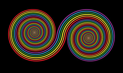 Fototapeta na wymiar spiral with color lines like rainbow