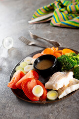 Fototapeta na wymiar fish with vegetables
