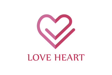 Healthy heart simple and modern line art logo design
