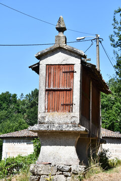 horreo typical small house building in spanish galicia, spain