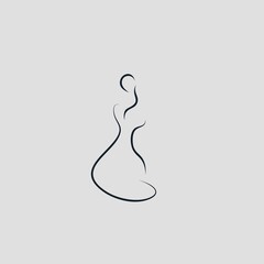 female shape logo design line art 
