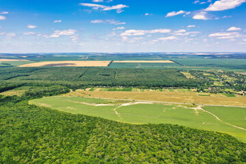 Fototapeta premium landscape view of one of the parts of Ukraine in the Khmelnytsky and Kiev regions.