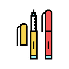 insulin portable pen syringe color icon vector. insulin portable pen syringe sign. isolated symbol illustration