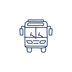 bus doodle sketch style icon. isolated on white background simple ink hand drawn Vector illustration