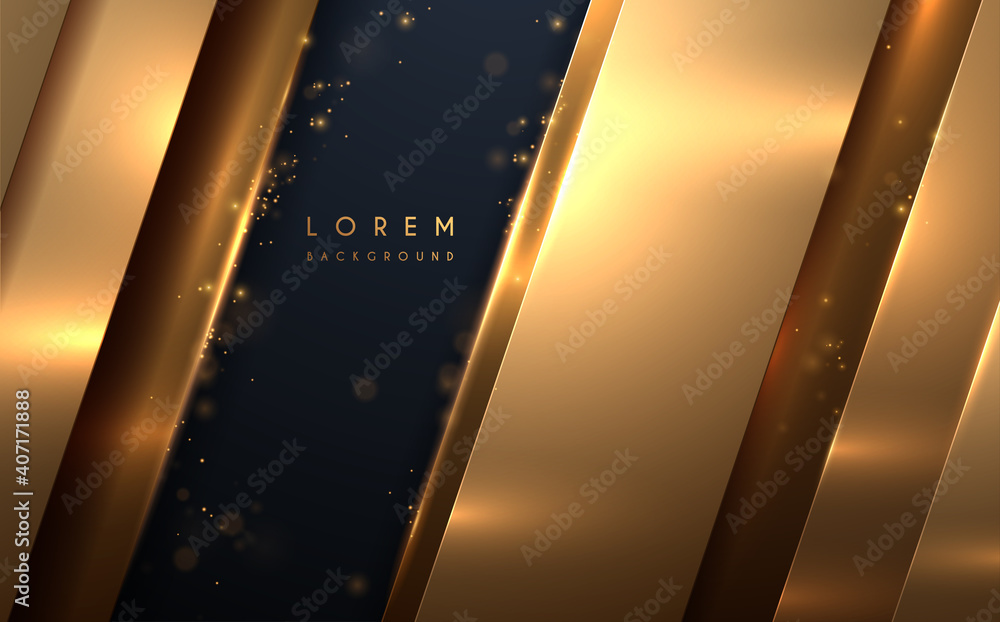 Wall mural abstract gold lines background with glow effect