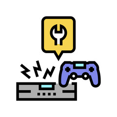 game console repair color icon vector. game console repair sign. isolated symbol illustration