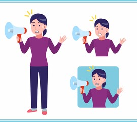 Young woman dressed in purple