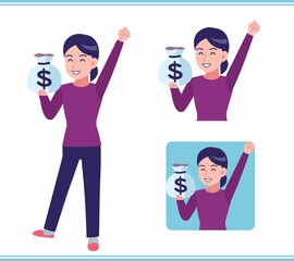 Young woman dressed in purple