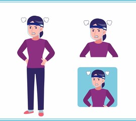 Young woman dressed in purple