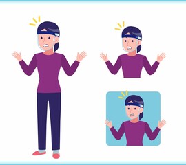 Young woman dressed in purple